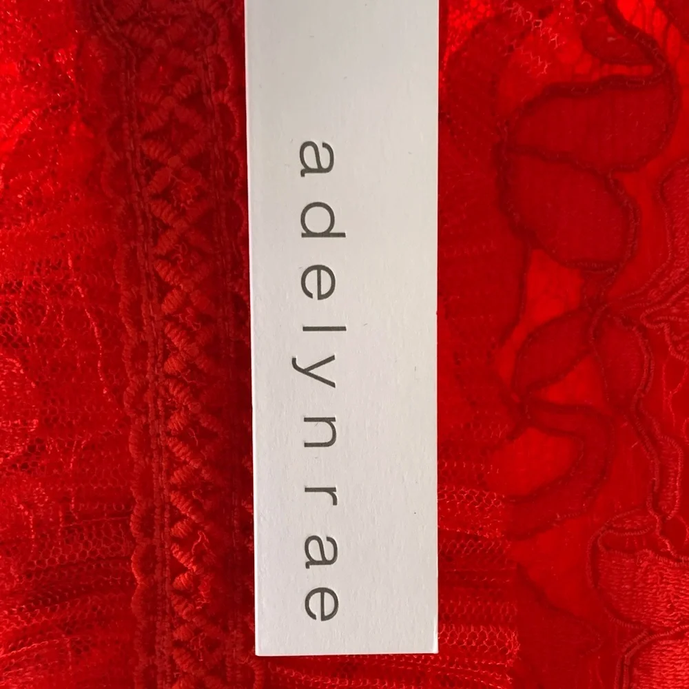 Adelyn Rae Red Lace Ruffle Mini Dress - Picture 3 of 8